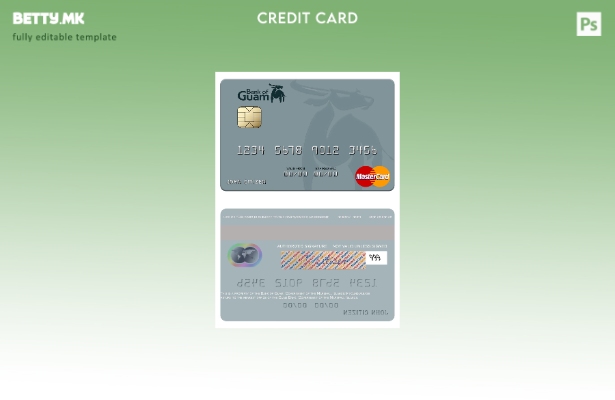 Модерен стил Шаблон за мастер картички на Банката на Гуам на Маршалските Острови